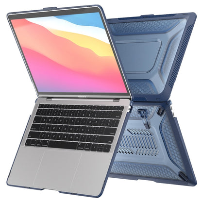 For MacBook Air 13.3 2020 A2179/A2337 ENKAY Hat-Prince 3 in 1 Protective Bracket  Case Cover Hard Shell with TPU Keyboard Film / Anti-dust Plugs, Version:US(Blue) - MacBook Air Cases by ENKAY | Online Shopping UK | buy2fix