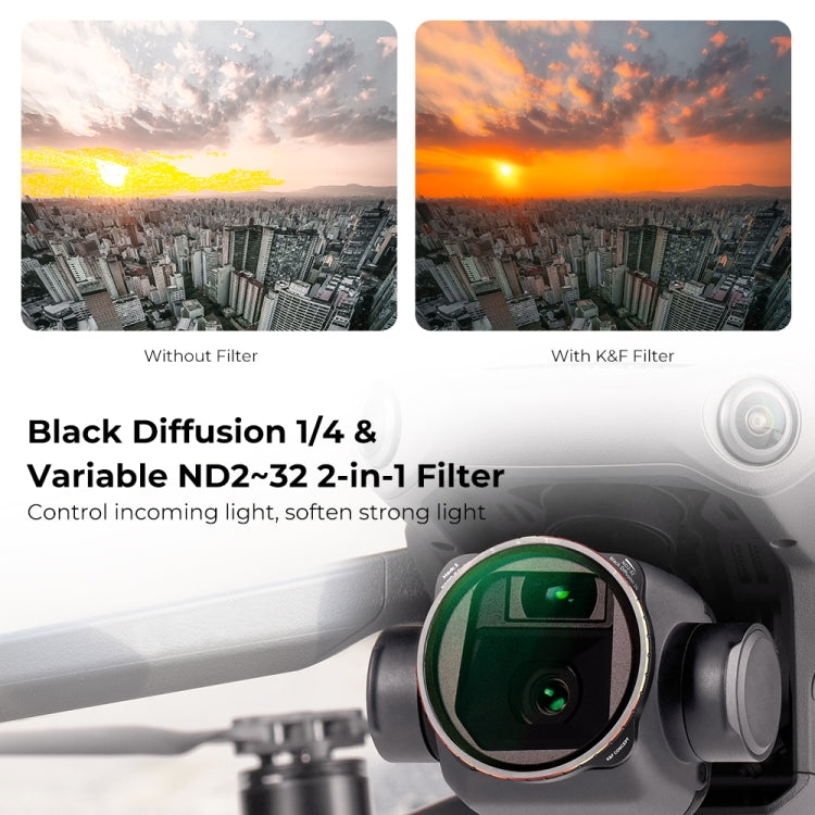 For DJI Mavic 3 / Mavic 3 Cine K&F Concept SKU.1890 3 in 1 CPL and Variable ND2-32 and Black Mist 1/4 Filter Kits - DJI & GoPro Accessories by K&F | Online Shopping UK | buy2fix