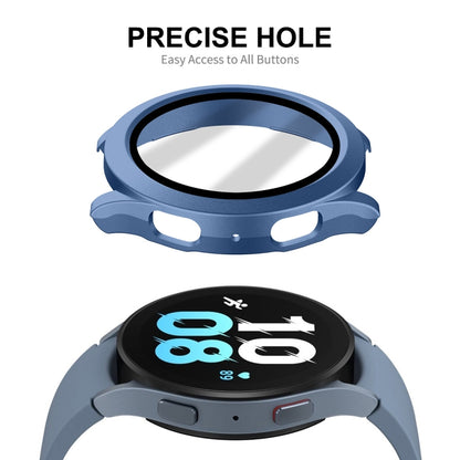 For Samsung Galaxy Watch4/5 44mm ENKAY Hat-Prince Waterproof Full Coverage PC Frame + 9H Tempered Glass Case(Black) - Watch Cases by ENKAY | Online Shopping UK | buy2fix