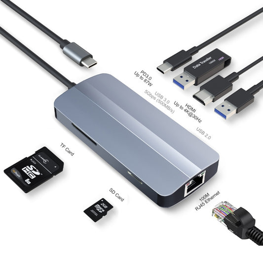 JUNSUNMAY 7 in 1 Multifunctional USB-C Hub Docking Station Adapter - - Computer & Networking by JUNSUNMAY | Online Shopping UK | buy2fix