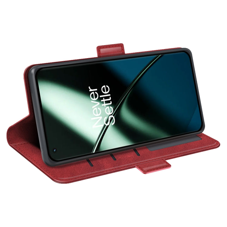 For OnePlus 11 Dual-side Magnetic Buckle Leather Phone Case(Red) - OnePlus Cases by buy2fix | Online Shopping UK | buy2fix