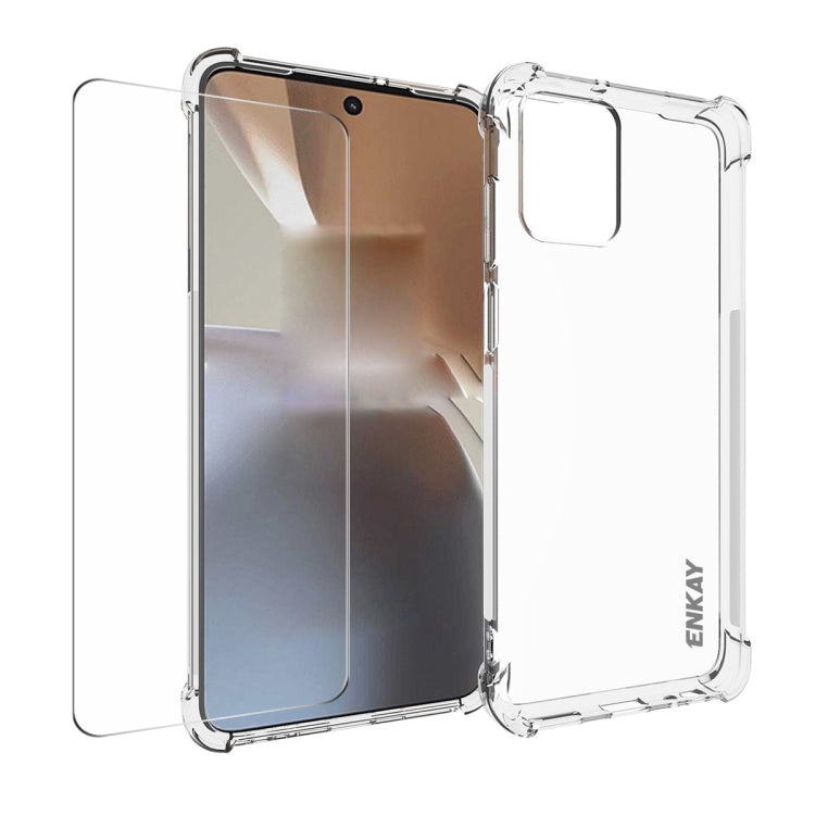 For Motorola Moto G Power 2023 ENKAY Transparent TPU Shockproof Phone Case with Glass Film - Motorola Cases by ENKAY | Online Shopping UK | buy2fix