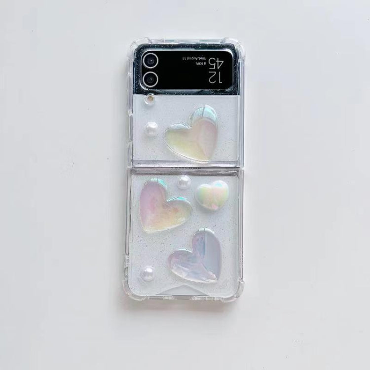 For Samsung Galaxy Z Flip4 Love Epoxy TPU Phone Case(Transparent) - Galaxy Z Flip4 5G Cases by buy2fix | Online Shopping UK | buy2fix