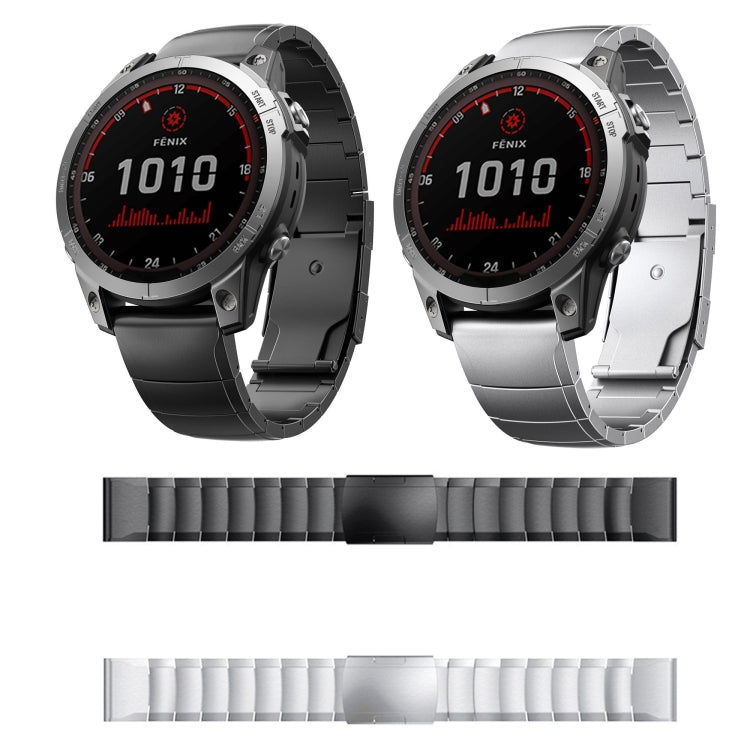 For Garmin Fenix 7X Pro 51mm 26mm Titanium Alloy Quick Release Watch Band(Black) - Watch Bands by buy2fix | Online Shopping UK | buy2fix