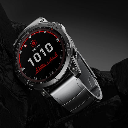 For Garmin Fenix 6X Pro 26mm Titanium Alloy Quick Release Watch Band(Black) - Watch Bands by buy2fix | Online Shopping UK | buy2fix