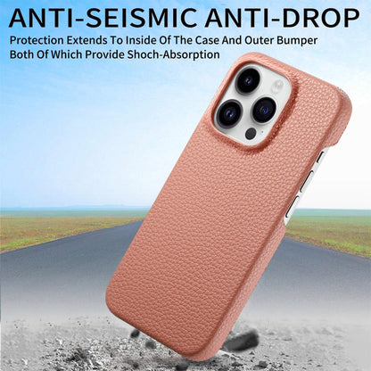 For iPhone 15 Pro Max Litchi Oil Edge Leather Back Phone Case(Pink) - iPhone 15 Pro Max Cases by buy2fix | Online Shopping UK | buy2fix