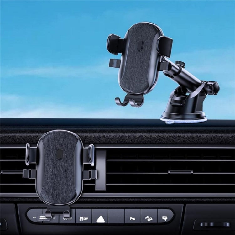 D48+105+K5 Brushed Pattern Car Dashboard Windshield Telescopic Suction Cup Air Vents Phone Mount - Car Holders by buy2fix | Online Shopping UK | buy2fix