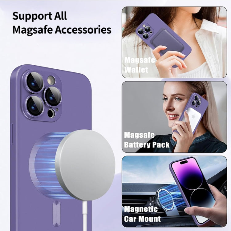 For iPhone 15 Pro Max ENKAY MagSafe Matte TPU Phone Case with Lens Film & Screen Glass Film(Purple) - iPhone 15 Pro Max Cases by ENKAY | Online Shopping UK | buy2fix
