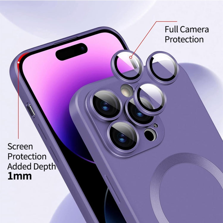 For iPhone 15 Pro Max ENKAY MagSafe Matte TPU Phone Case with Lens Film(Purple) - iPhone 15 Pro Max Cases by ENKAY | Online Shopping UK | buy2fix