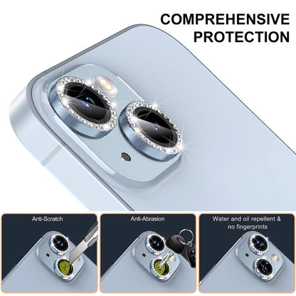 For iPhone 14 / 14 Plus ENKAY AR Anti-reflection Individual Diamond Ring Camera Lens Glass Full Film(Colorful) - iPhone 14 Tempered Glass by ENKAY | Online Shopping UK | buy2fix