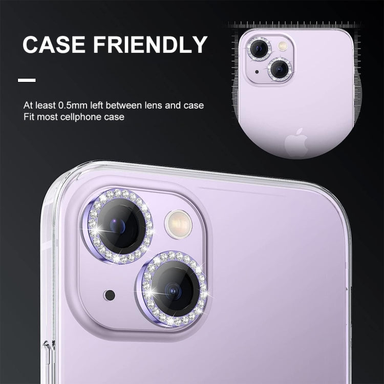 For iPhone 14 / 14 Plus ENKAY AR Anti-reflection Individual Diamond Ring Camera Lens Glass Full Film(Colorful) - iPhone 14 Tempered Glass by ENKAY | Online Shopping UK | buy2fix