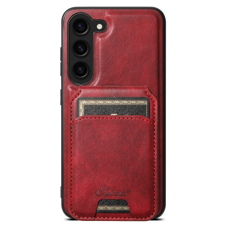 For Samsung Galaxy S24 5G Suteni H15  Oil Eax Leather Detachable Wallet Back Phone Case(Red) - Galaxy S24 5G Cases by Suteni | Online Shopping UK | buy2fix