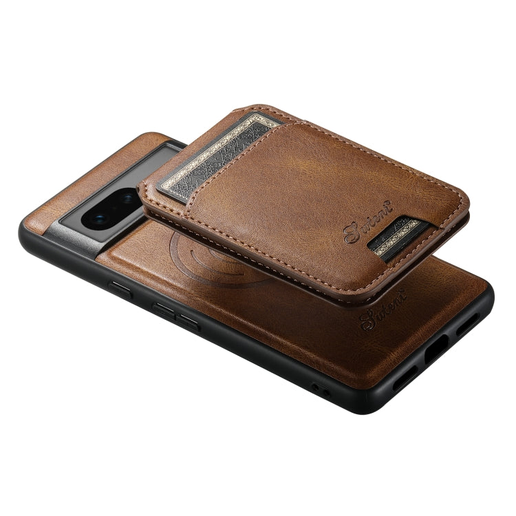 For Google Pixel 7 Suteni H15 Oil Eax Leather Detachable Wallet Back Phone Case(Brown) - Google Cases by Suteni | Online Shopping UK | buy2fix