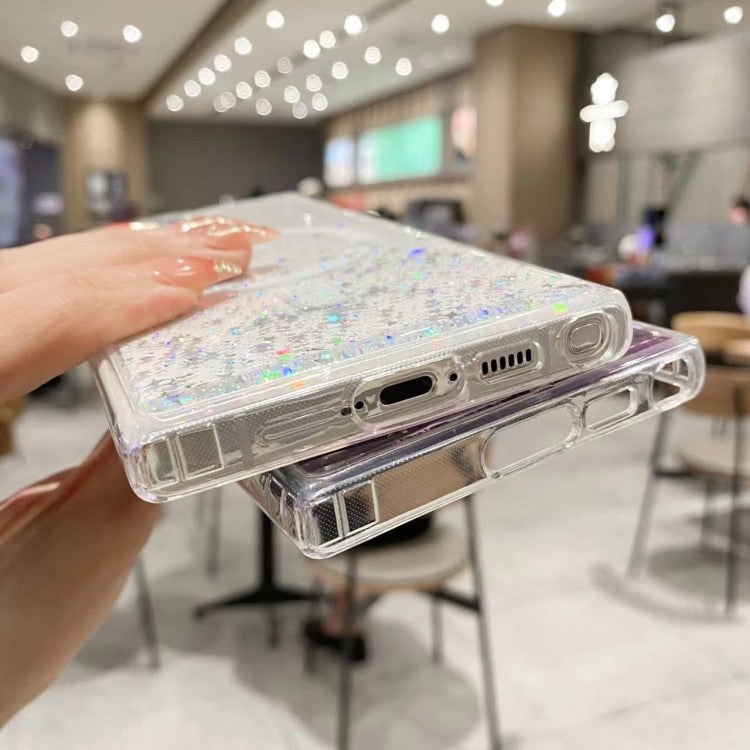 For Samsung Galaxy S22 5G MagSafe Glitter Hybrid Clear TPU Phone Case(Purple) - Galaxy S22 5G Cases by buy2fix | Online Shopping UK | buy2fix