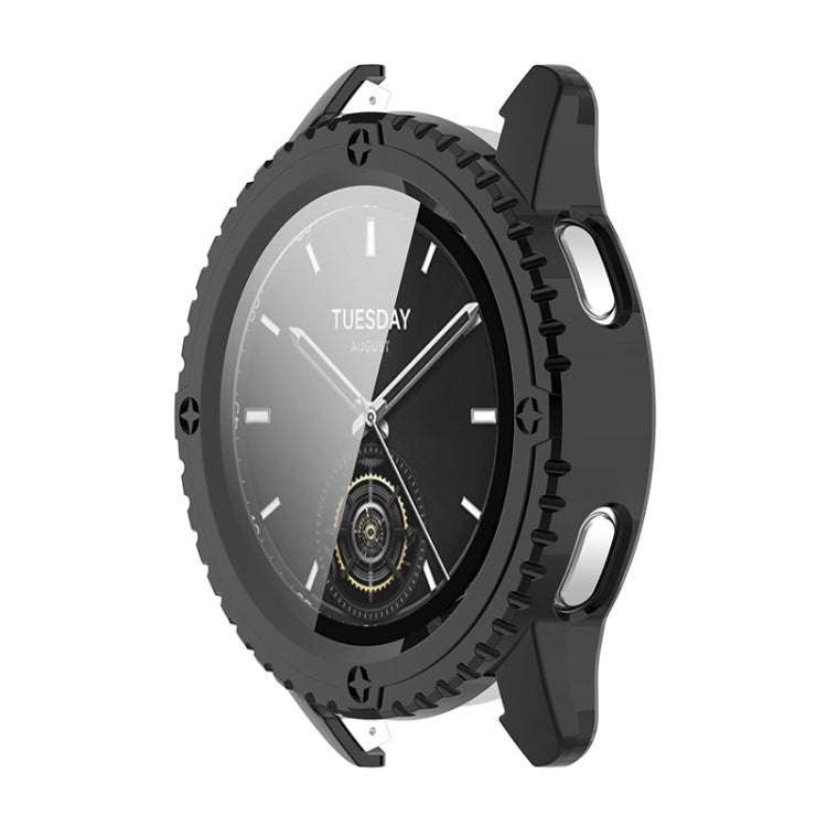 For Xiaomi Watch S3 ENKAY Hat-Prince Full Coverage PC + Tempered Glass Film Integrated Watch Case(Black) - Watch Cases by ENKAY | Online Shopping UK | buy2fix