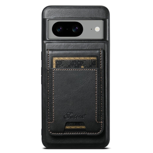 For Google Pixel 8 Pro Suteni H17 Oil Eax Leather Detachable Wallet Phone Case(Black) - Google Cases by Suteni | Online Shopping UK | buy2fix