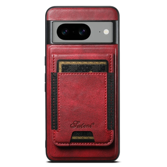 For Google Pixel 8 Pro Suteni H17 Oil Eax Leather Detachable Wallet Phone Case(Red) - Google Cases by Suteni | Online Shopping UK | buy2fix