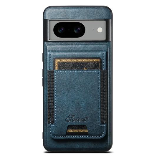 For Google Pixel 8 Suteni H17 Oil Eax Leather Detachable Wallet Phone Case(Blue) - Google Cases by Suteni | Online Shopping UK | buy2fix