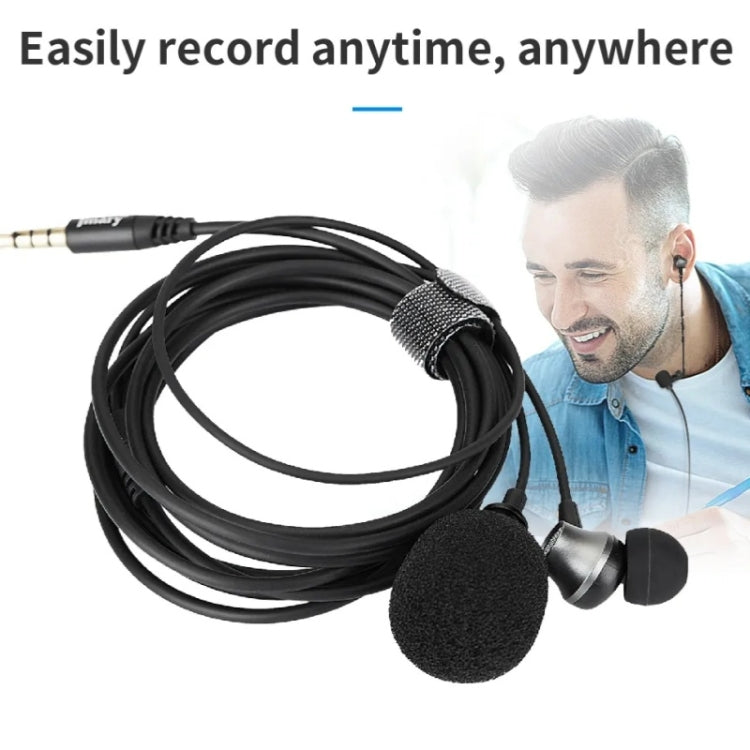 JMARY MC-R5 Lavalier 3.5mm Port Wired Microphone With Sound Monitoring Earphone, Length: 3m - Microphone by Jmary | Online Shopping UK | buy2fix