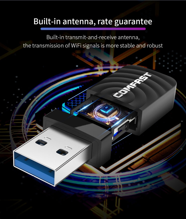 COMFAST CF-812AC 1300 Mbps Dual Band Mini USB WiFi Adapter - Computer & Networking by COMFAST | Online Shopping UK | buy2fix