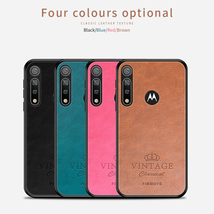 For MOTO G8 Plus PINWUYO Pin Rui Series Classical Leather, PC + TPU + PU Leather Waterproof And Anti-fall All-inclusive Protective Shell(Red) - Motorola Cases by PINWUYO | Online Shopping UK | buy2fix