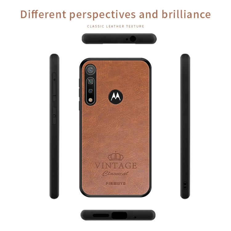 For MOTO G8 Plus PINWUYO Pin Rui Series Classical Leather, PC + TPU + PU Leather Waterproof And Anti-fall All-inclusive Protective Shell(Red) - Motorola Cases by PINWUYO | Online Shopping UK | buy2fix