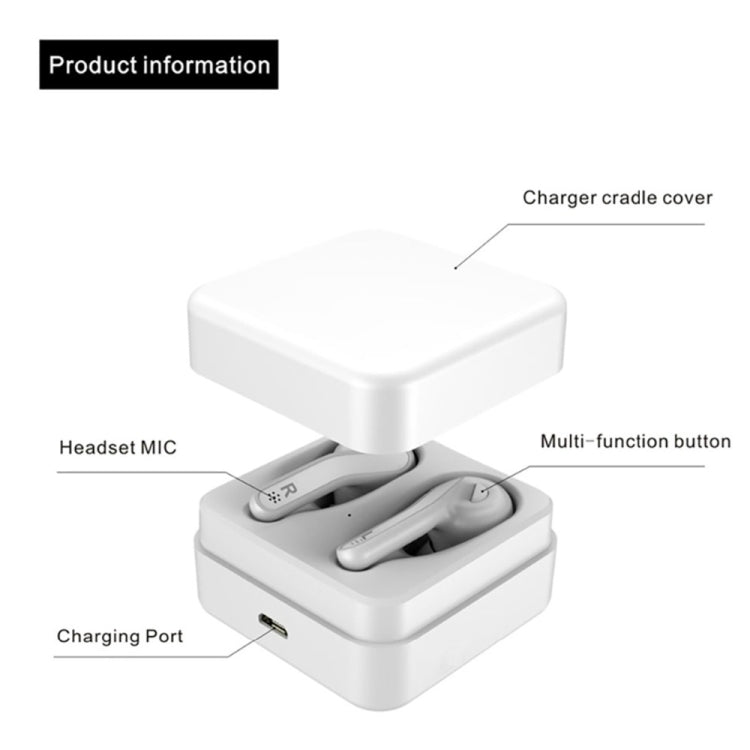 T88 Mini Touch Control Hifi Wireless Bluetooth Earphones TWS Wireless Earbuds with Charger Box(White) - TWS Earphone by buy2fix | Online Shopping UK | buy2fix