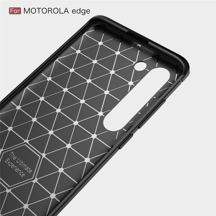 For Motorola Moto Edge Brushed Texture Carbon Fiber TPU Case(Black) - Motorola Cases by buy2fix | Online Shopping UK | buy2fix