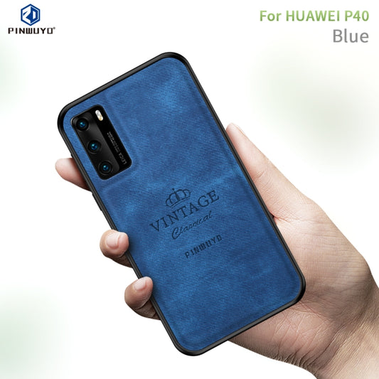 For Huawei P40 PINWUYO Zun Series PC + TPU + Skin Waterproof And Anti-fall All-inclusive Protective Shell(Blue) - Huawei Cases by PINWUYO | Online Shopping UK | buy2fix