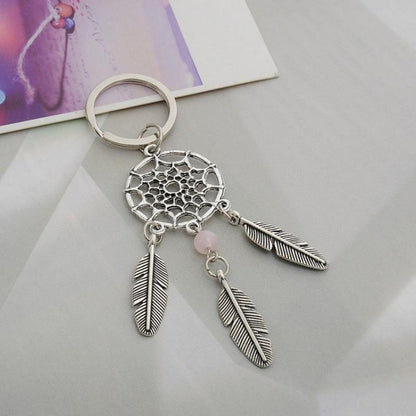 2 PCS Fashion Simple Dream Catcher Series Beads Keychain(Pink) - Key Rings by buy2fix | Online Shopping UK | buy2fix