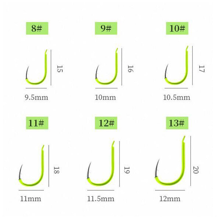 15 PCS / 3 Sets Stranded Double Hook Anti-winding Silver Carp Fishing Group Spring Fishing Hook, Specification:13(Fluorescent Hook) - Outdoor & Sports by buy2fix | Online Shopping UK | buy2fix