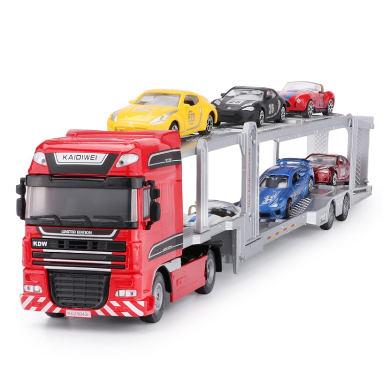 Alloy 1:50 Double-Deck Car Transporter Truck Diecast  Vehicle Model Toy(Red) - Model Toys by buy2fix | Online Shopping UK | buy2fix