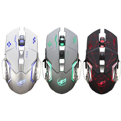 WARWOLF  Q8 Wireless Rechargeable Mouse Glowing Gaming Mouse(Silver) - Wireless Mice by buy2fix | Online Shopping UK | buy2fix