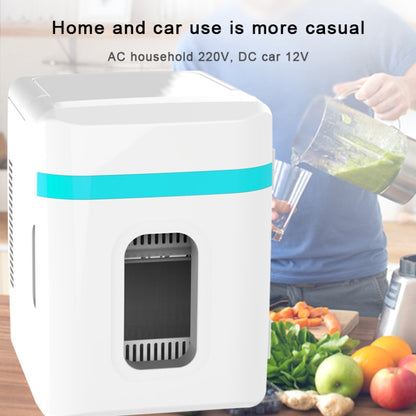 10L Mini Refrigerator Car Home Dual-use Small Dormitory Refrigerator, CN Plug(White Blue) - Home & Garden by buy2fix | Online Shopping UK | buy2fix