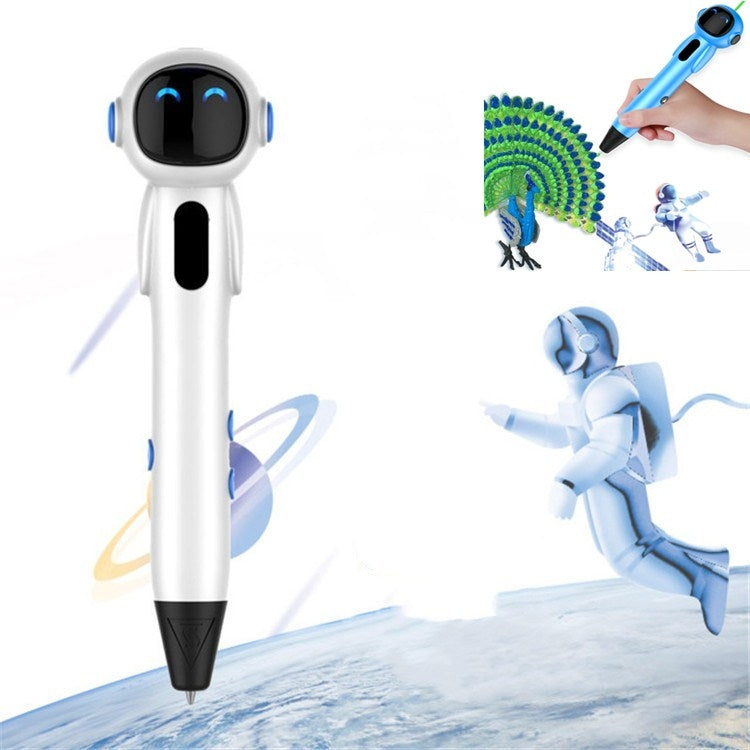 Astronaut 3D Printing Pen Low Temperature Intelligent Wireless Stereo Graffiti Painting Children 3D Brush, Battery Capacity:1000 mAH(White) - Consumer Electronics by buy2fix | Online Shopping UK | buy2fix