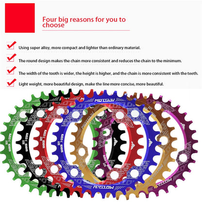 MOTSUV Narrow Wide Chainring MTB  Bicycle 104BCD Tooth Plate Parts(Purple) - Bicycle Brake Parts by MOTSUV | Online Shopping UK | buy2fix