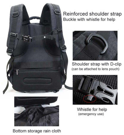 CADeN USB SLR Camera Bag Professional  Waterproof Portable Unisex Camera Bag - Backpack by CADeN | Online Shopping UK | buy2fix