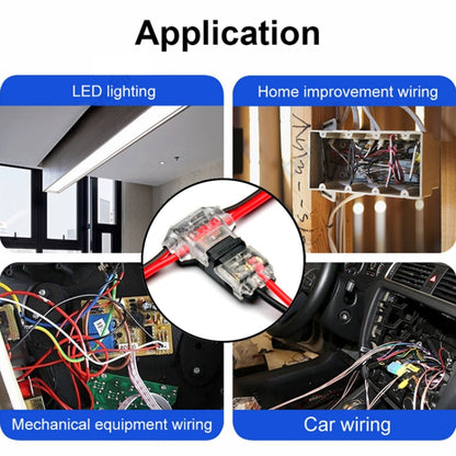 5PCS Peel-free Quick Connector Two-core T-type 2-wire Stripping Terminal Block, Random Color Delivery - Consumer Electronics by buy2fix | Online Shopping UK | buy2fix