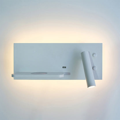 Left Wireless Wall Lamp USB 5V Charger Wall Lights Hotel Headboard Reading Lighting Spot Luminaire Lamp(Matt White) -  by buy2fix | Online Shopping UK | buy2fix