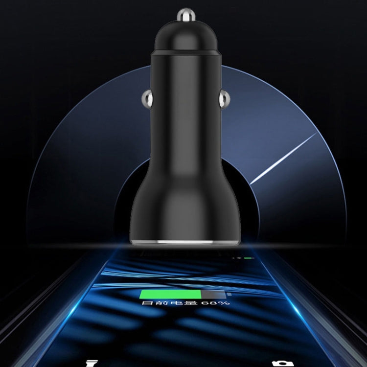 QIAKEY QK505L Dual Ports Fast Charge Car Charger(Black) - Car Charger by QIAKEY | Online Shopping UK | buy2fix