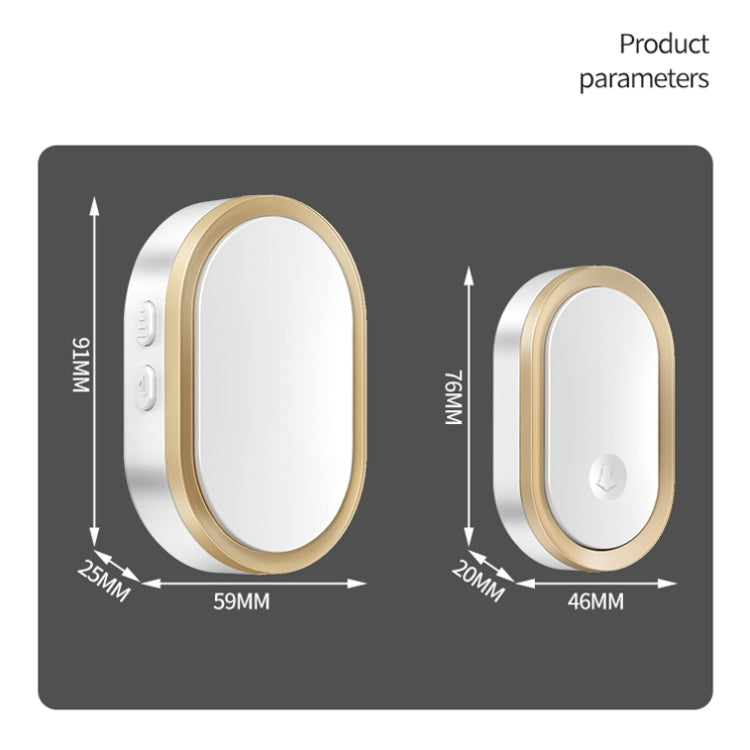 CACAZI A99 Home Smart Remote Control Doorbell Elderly Pager, Style:UK Plug(Golden) - Security by CACAZI | Online Shopping UK | buy2fix