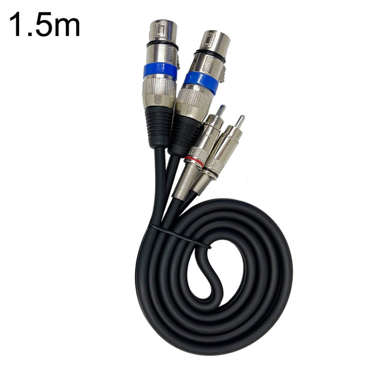 2RCA Male 2XLR Caron Female Speaker Audio Balance Cable, Length:1.5m - Microphone Audio Cable & Connector by buy2fix | Online Shopping UK | buy2fix