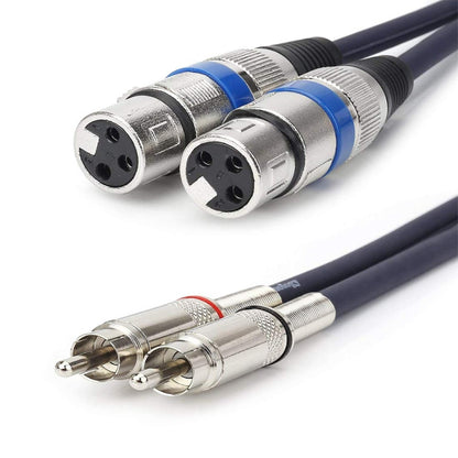 2RCA Male 2XLR Caron Female Speaker Audio Balance Cable, Length:1.5m - Microphone Audio Cable & Connector by buy2fix | Online Shopping UK | buy2fix