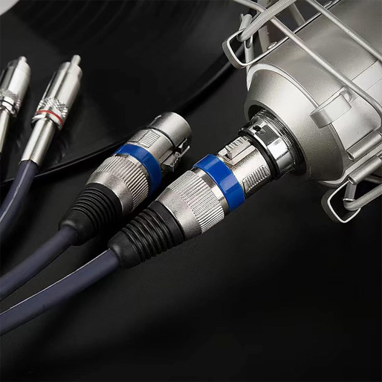 2RCA Male 2XLR Caron Female Speaker Audio Balance Cable, Length:1.5m - Microphone Audio Cable & Connector by buy2fix | Online Shopping UK | buy2fix