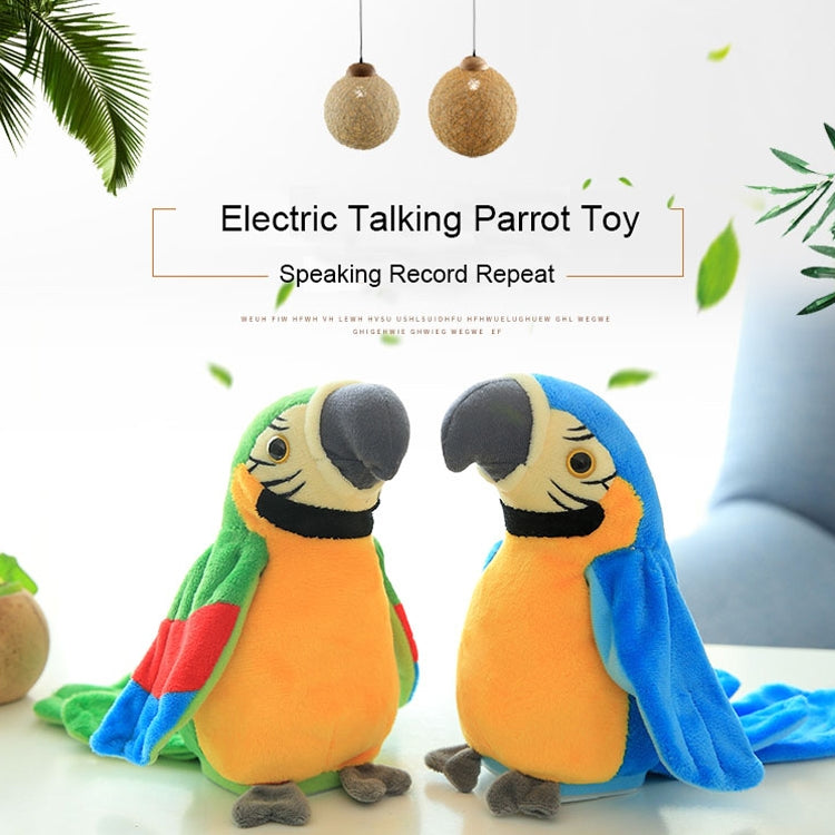 Plush Toy Parrots Recording Talking Parrots Will Twist the Fan Wings Children Toys, Size:Height 18cm(Green) - Toys & Hobbies by buy2fix | Online Shopping UK | buy2fix