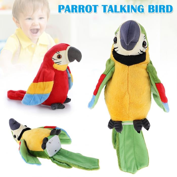 Plush Toy Parrots Recording Talking Parrots Will Twist the Fan Wings Children Toys, Size:Height 18cm(Green) - Toys & Hobbies by buy2fix | Online Shopping UK | buy2fix