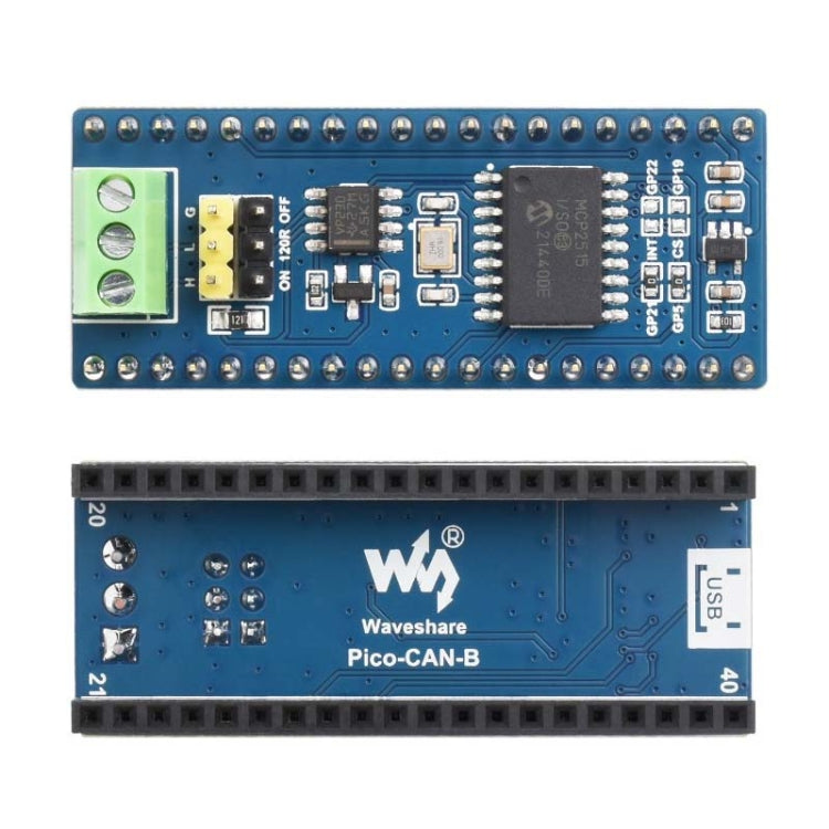 Waveshare For Raspberry Pi Pico CAN Bus Module (B),Enabling Long Range Communication Through SPI,23775 - Consumer Electronics by Waveshare | Online Shopping UK | buy2fix