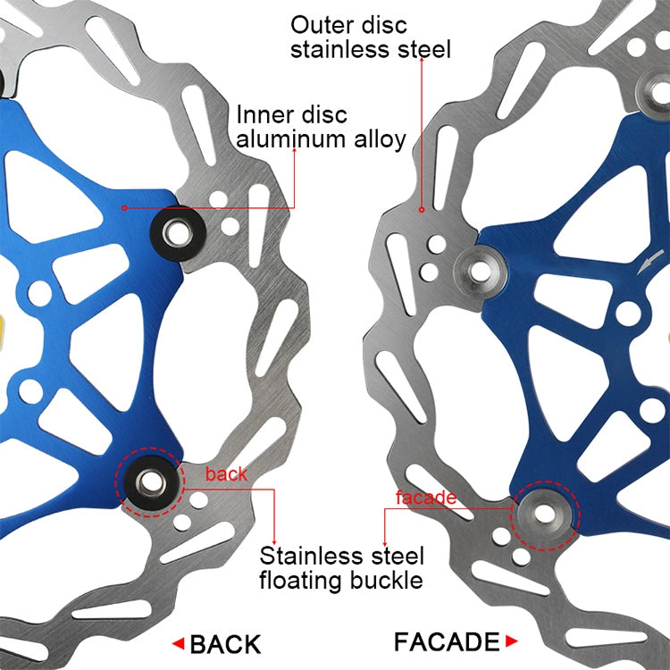 SNAIL FD-01 Mountain Bike Floating Disc Bicycle Brake Pad Six Nail Brake Disc, Size:180mm, Color:Blue - Outdoor & Sports by SNAIL | Online Shopping UK | buy2fix