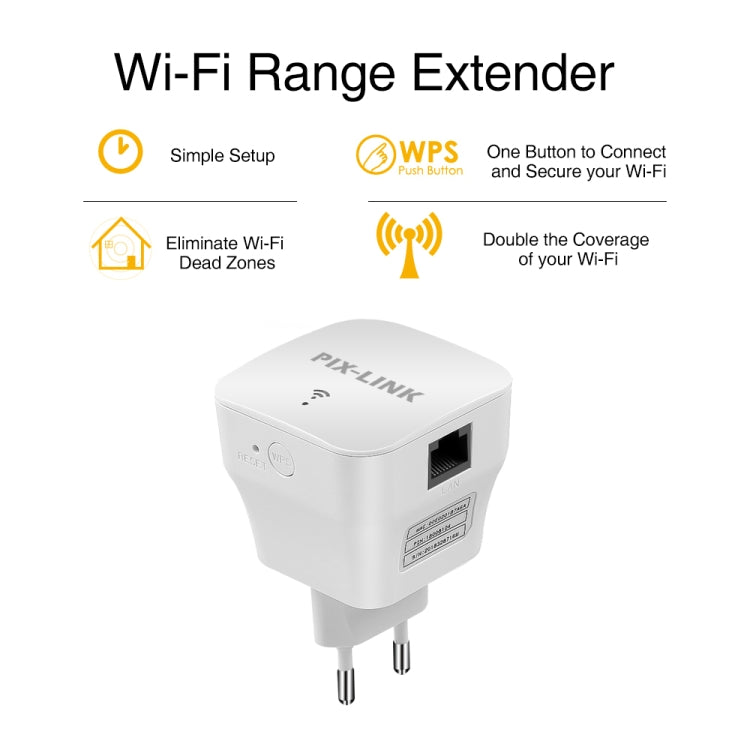 PIXLINK WR12 300Mbps WIFI Signal Amplification Enhanced Repeater, Plug Type:US Plug - Broadband Amplifiers by PIXLINK | Online Shopping UK | buy2fix