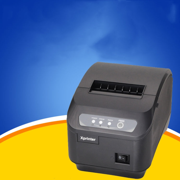 Xprinter XP-Q200II Thermal Small Receipt Printer Catering And Kitchen Receipt Printer 80mm Cutter, Interface Type:USB COM Interface(EU Plug) - Printer by Xprinter | Online Shopping UK | buy2fix